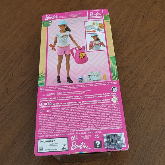 Barbie Hiking Doll Brunette with Puppy & 9 Accessories Including Backpack New - Picture 7 of 15